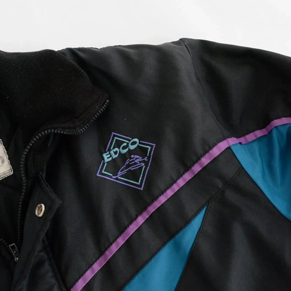 Vintage Edco 80's Black Snowmobile & Ski Winter  jacket Coat - Picture 11 of 14